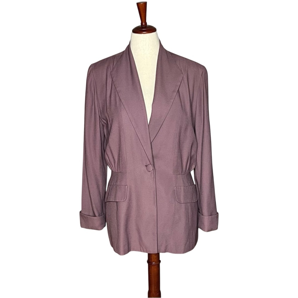 VINTAGE STEPHANIE QUELLER Blazer Made in USA Mauve Single Breasted SZ 12